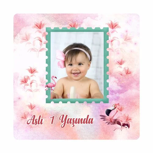 Flamingo Temalı Doğum Günü Magneti